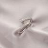 14K Real Gold Plating AAA+ Zircon Simple Snake Shaped Nail Open Ring Elegant Women Daily Workday Ring Party Jewelry