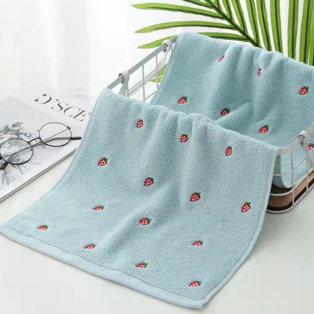 New Strawberry Embroidered Towel Bath Towel Solid Color Soft and Absorbent Adult Towels  for Home Gym Face Washing Towels