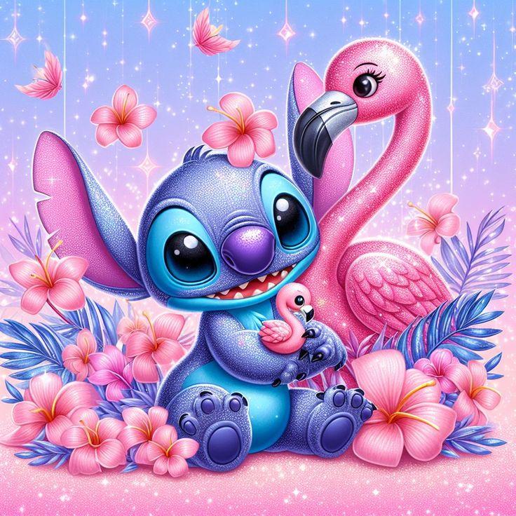 Cute Lilo&Stitch and Angel Disney Cartoon 5d Full Diamond Painting Fantasy Sweet Drean Stitch Anime Mosaic Cross Stitch Decor