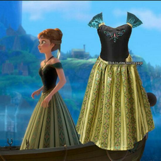 Kids' European & American Frozen Anna Princess Dress - Christmas Performance Costume