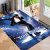 Custom Name Michael Jackson Crystal Velvet Floor Rug Personalized Text Soft Carpet Home Decor