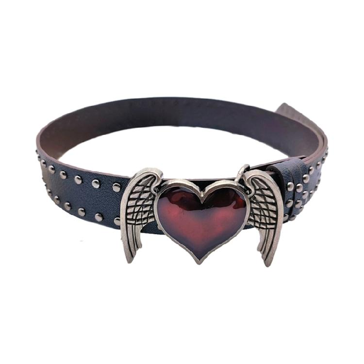 Universal PU Waist Belt with Heart Buckle for Fashion Enthusiasts Jeans Skirt