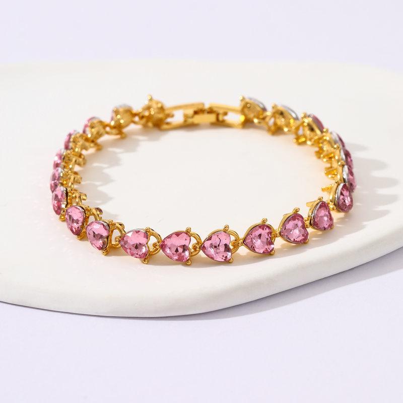 Exquisite Fashion Jewelry Heart Bracelet Pink Love Premium Jewelry Jewelry Alloy Bracelet золотой