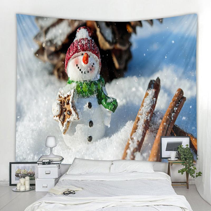 Tapestry Christmas Tree and Fireplace Room Living Room Wall Decor Backdrop Fabric Wall Hanging Backdrop Home Decor Tapestry