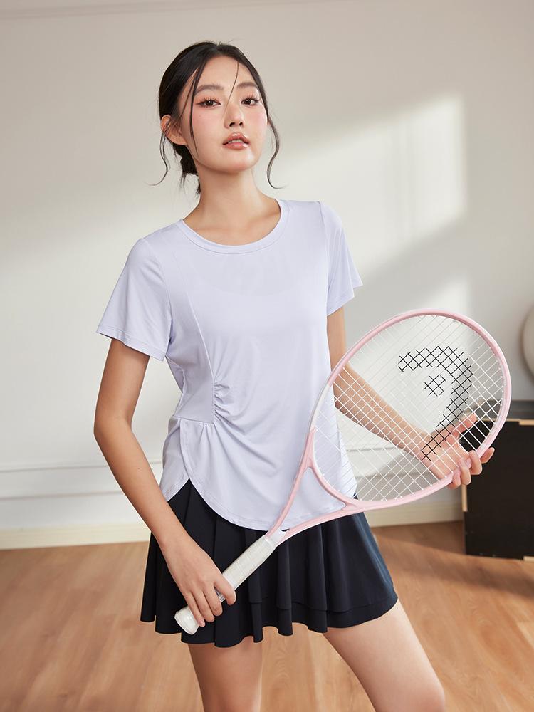 Plus Size Quick Dry Yoga T-Shirt for Women - Short Sleeve, Slimming, Skin-Friendly Fitness Cover-Up