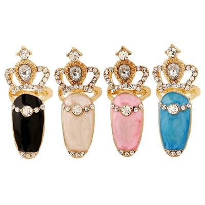 Pack Of 4 Delicate Punk Claw Rings Rhinestones Embellished Gothic Nail Accessories Cosplay Decorations For Cosplay