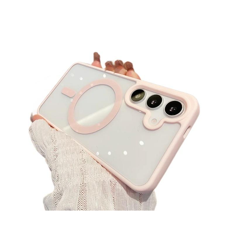 Suitable for Samsung S25Edge Mobile Phone Case A55 Transparent Matte S24ultra Magnetic Magsafe Protective Case S23