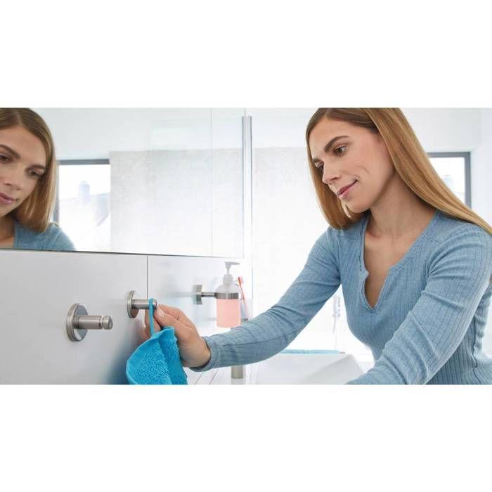 Crochet Adhésif - TESA - MOON - Argent - 36 X 36 X 36 Mm - Fixation Sans Perçage