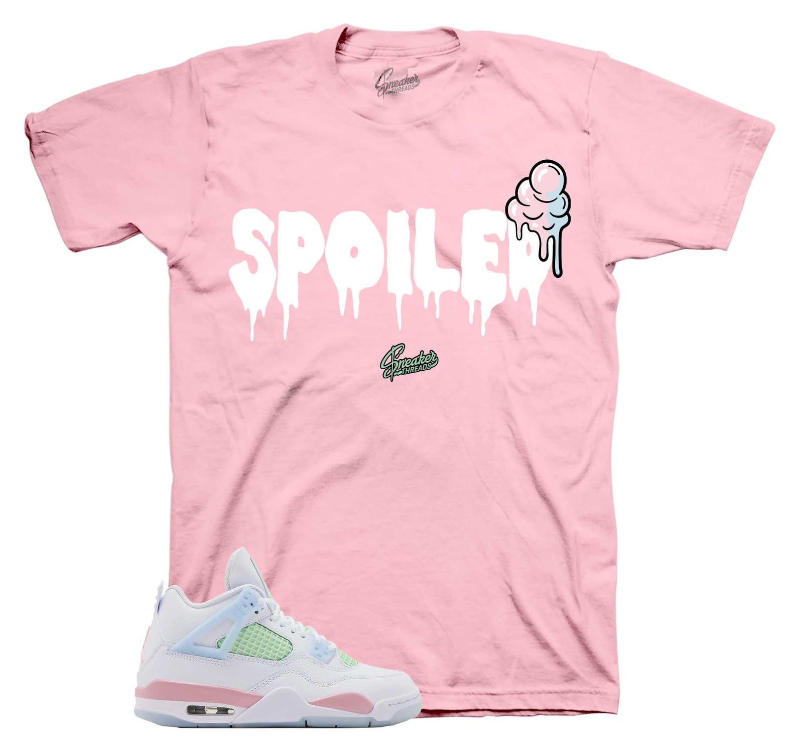 Sneaker Tees To Match Retro 4 GS Valentines Day Soft Pink Mint - Spoiled Shirt S