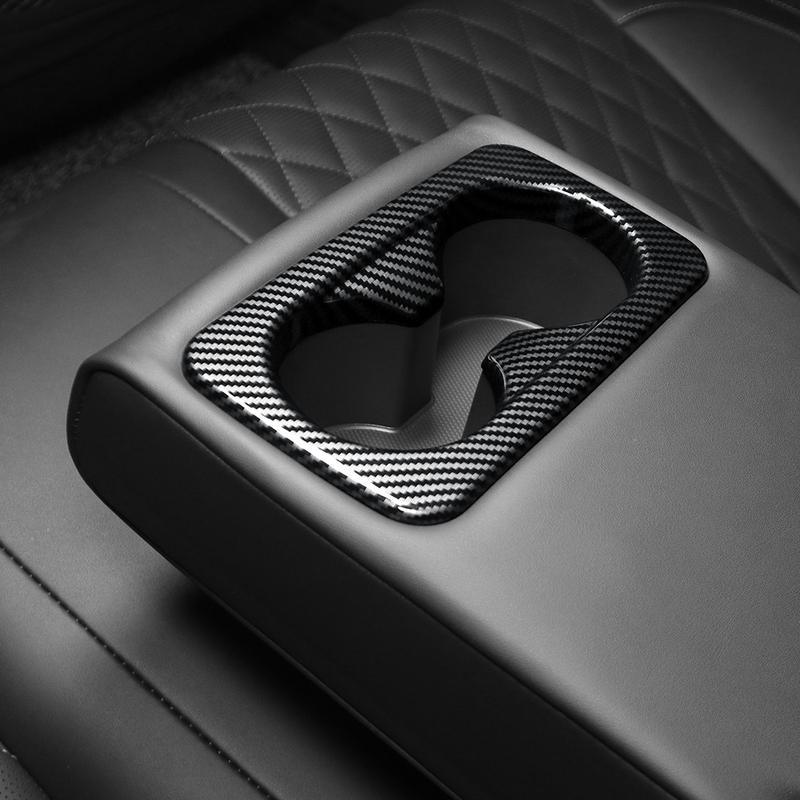 For Kia EV3/EV4/ST/Seltos/K3/SG2 Car Tuning Carbon Fiber Rear Row Water Cup Frame Cover Trim Interior Accessories