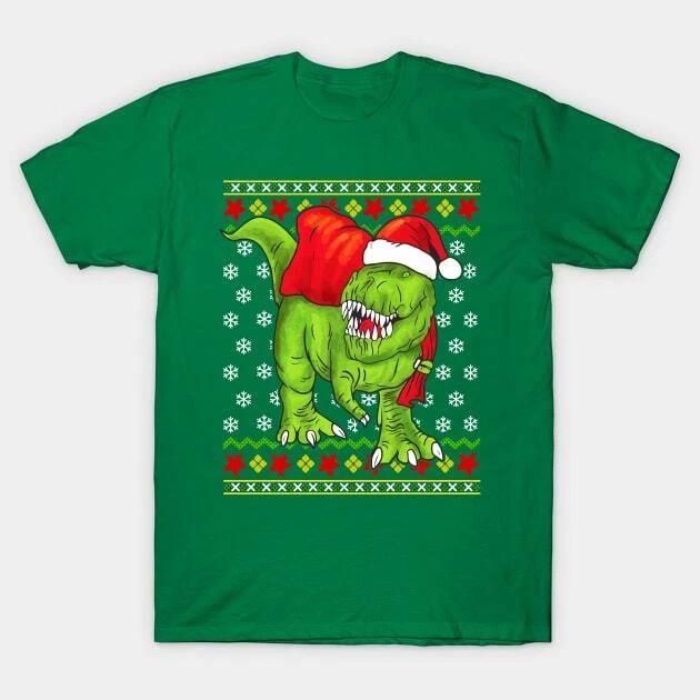 T Rex Santa Claus Ugly Christmas Sweater Made in Australia T-Shirt S