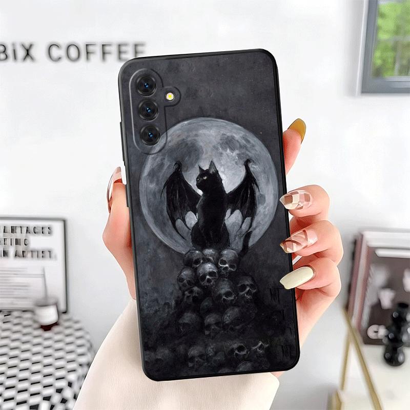 Black Cat Witch Aesthetics Soft Phone Case for Samsung A17 A37 A57 A16 A26 A36 A56 A15 A25 A35 A55 A14 A24 A34 A54 A13 A23 A33 A