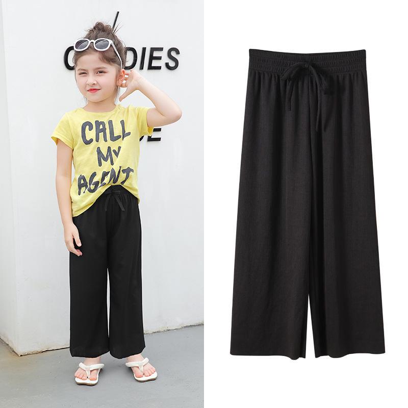 Calça Cropped de Perna Larga de Seda Gelada Repelente de Mosquitos de Verão para Meninas Mais Velhas 2026