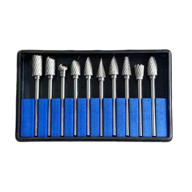 Carbide Burr Rotary File Set: Carving Knife, Drill Bit, Grinding Head for Root Carving and Hardware Tools