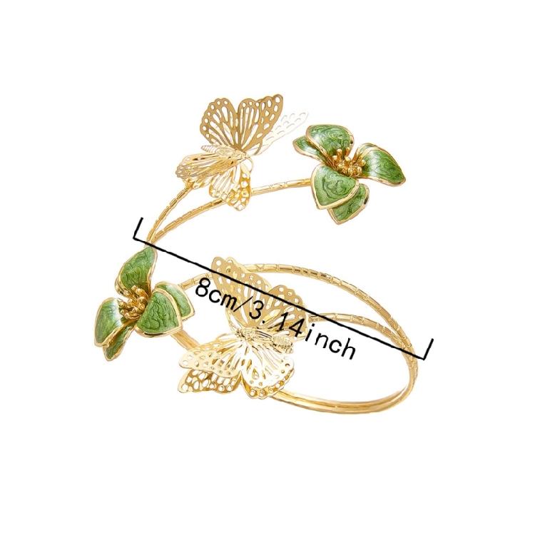 Unique Bohemian Inspired Arm Jewelry With Artistic Hollow Butterfly Details In Multiple Colors Season Floral Bangle