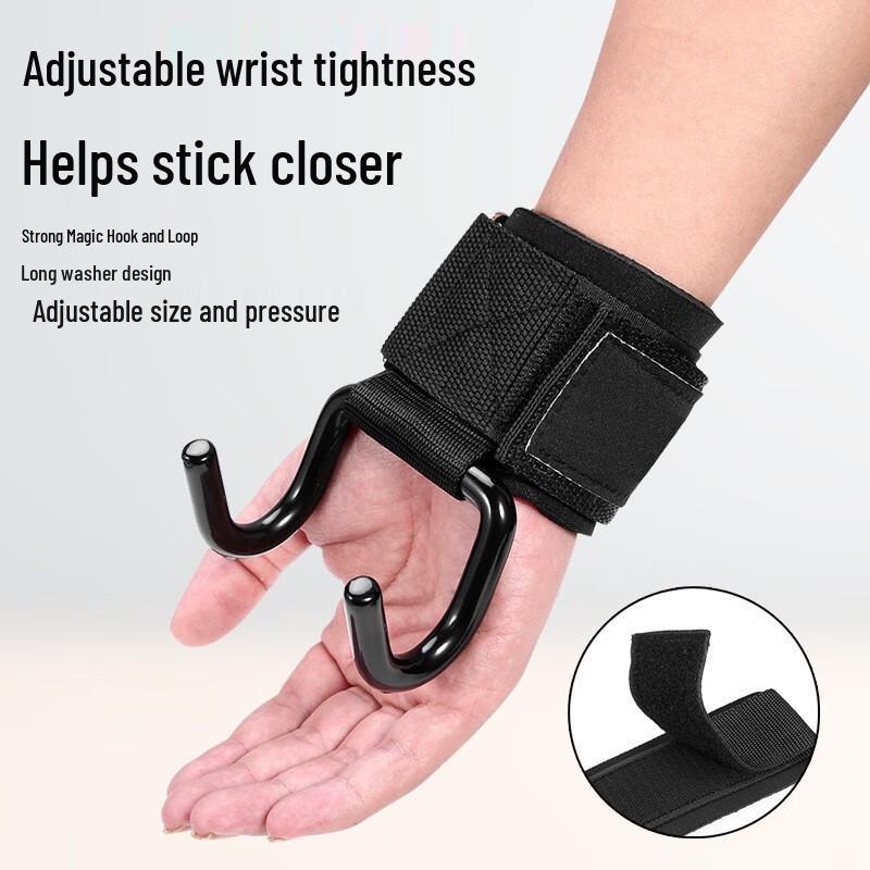 Longchan Anti-slip Weightlifting Grip Hooks with Wrist Wraps