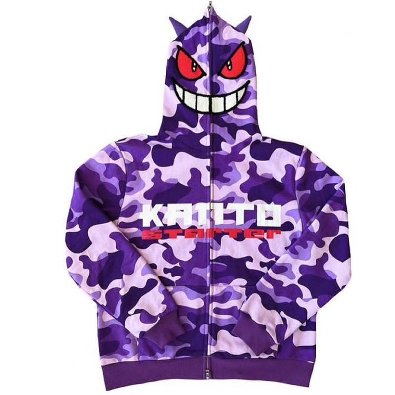 Gengar Harajuku 3D Bestickter Unisex Hoodie Sweatshirt