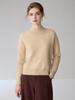 Women's Heavyweight Cashmere High-Neck Sweater, Casual Long Sleeve Solid Knitwear