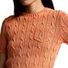 Polo Ralph Lauren Ss24 Solid Color Logo Embroidered Crew Neck Slim Fit Short Sleeve Knit Top Women tops Orange WMPOSWENC020959-800