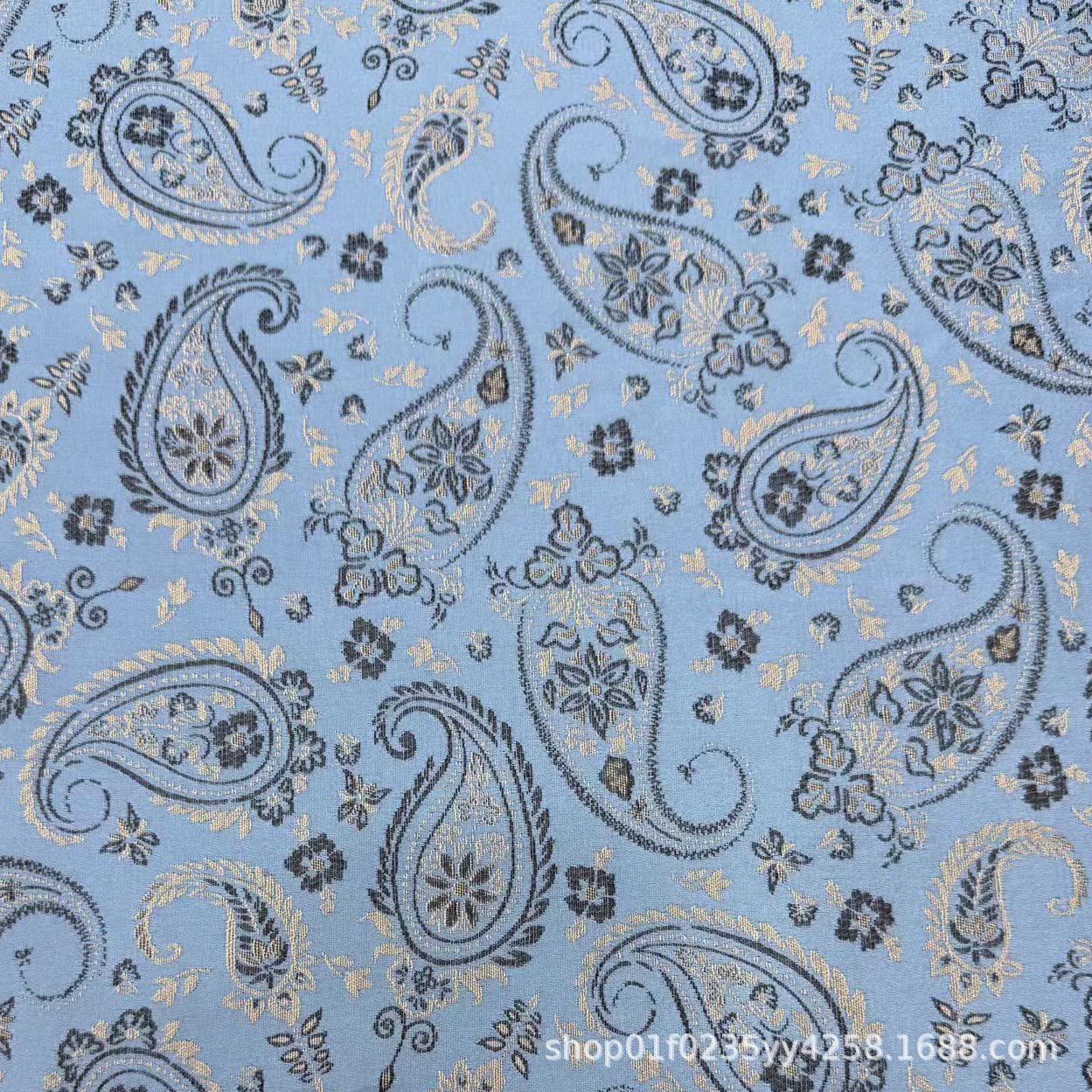 Ретро двухцветная жаккардовая ткань с узором пейсли - Хлопок Полиэстер 3D текстура