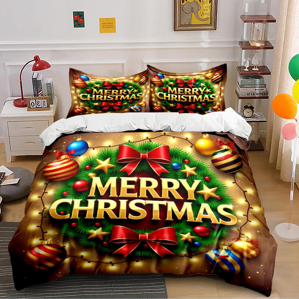 Merry Christmas Festive Bedding Set Bedding set (1 duvet cover, 2 pillowcases, duvet not included)
