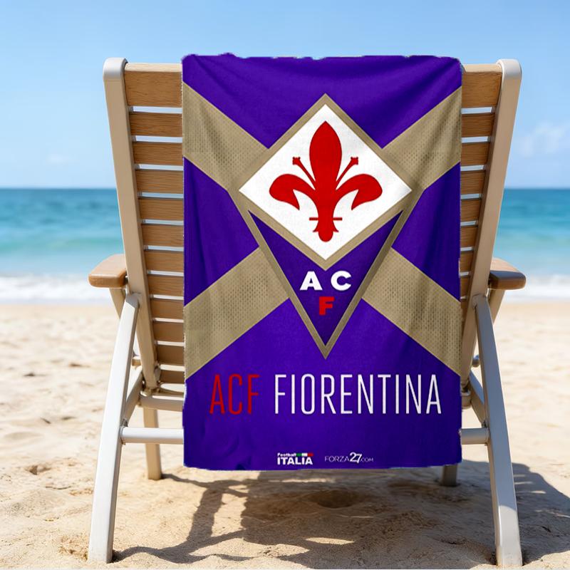 Fiorentina Football Club Beach Towel - Soft, Absorbent Microfiber, Lightweight, Ideal for The Beach, Parties, Travel, Camping fan gifts