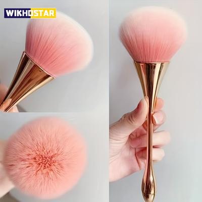 Rose Golden Fan Makeup Brush,Cosmetic Brush Loose Powder Brush ,Highlighting Brush Blush Brush-Soft Hair Makeup Fixing