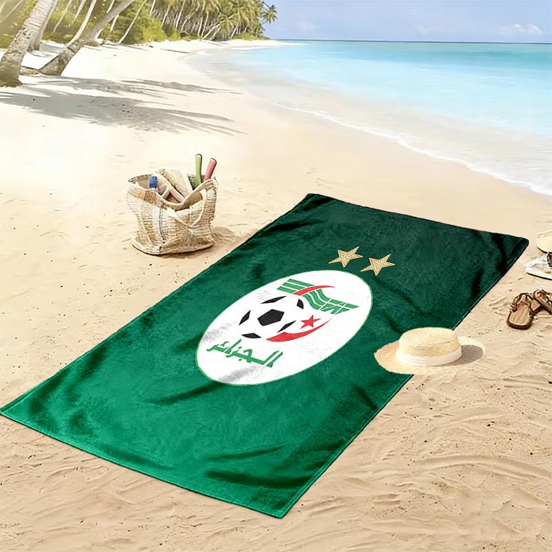 Algeria National Football Team Print Beach Towel, Large Soft Quick Dry Towel for Beach Camping Swimming