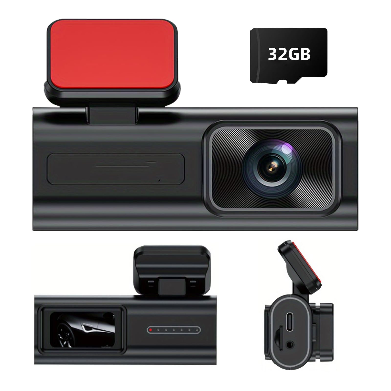

DWCQRTM Dash Camera, Front and Rear Camera, 1440P, Small Dash Camera, 1.47-inch LCD Screen,