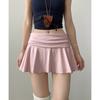 Waist-Flipping Ruched Skirts Prevent Exposure Golf Sports Women Short Dress High Elasticity Athletic Short High Waist Skirt