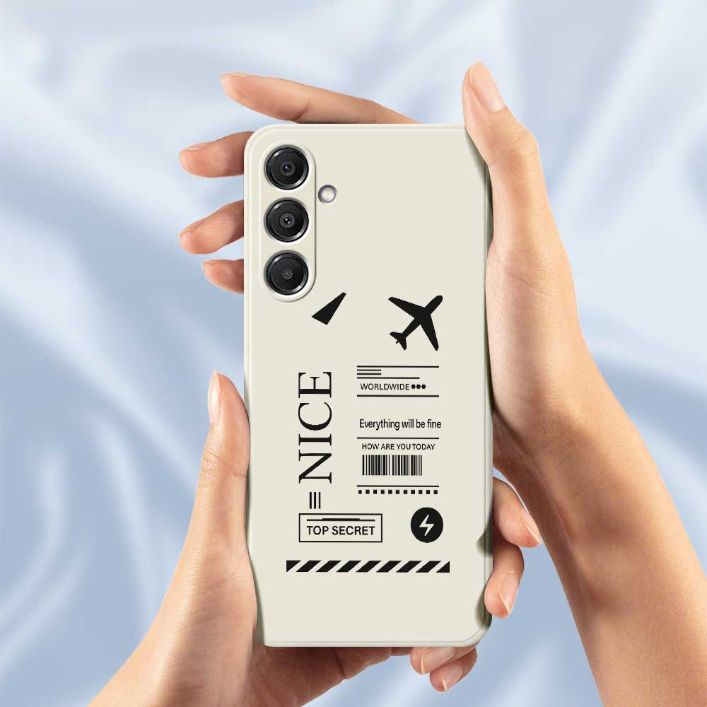 For Samsung Galaxy A16 5G/4G Case Boarding Ticket Pattern Printing Straight Edge TPU Phone Back Cover