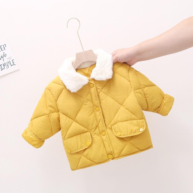 

Зимние детские теплые куртки с воротником из кроличьего меха, детская короткая куртка, детская одежда для девочки, мальчика, верхняя одежда 80cm