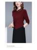 Elegant Slim-Fit Patchwork Fake Two-Piece Dress - Women's Mid-Length Over-the-Knee Skirt, Autumn 2026 Collection