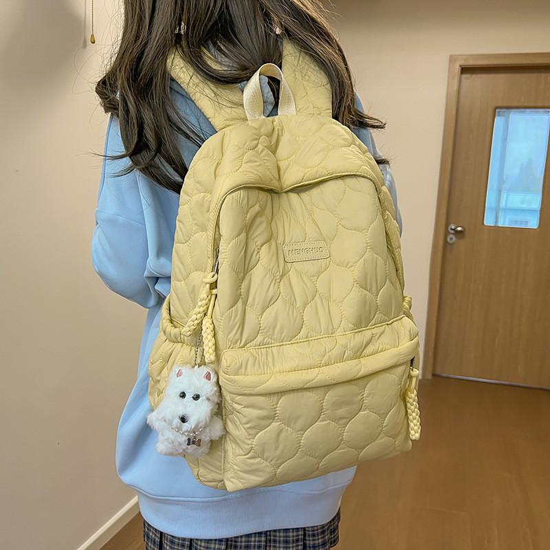 Nylon School Backpack For Teens With Padded Laptop Compartment And Pouch For Casual Travel