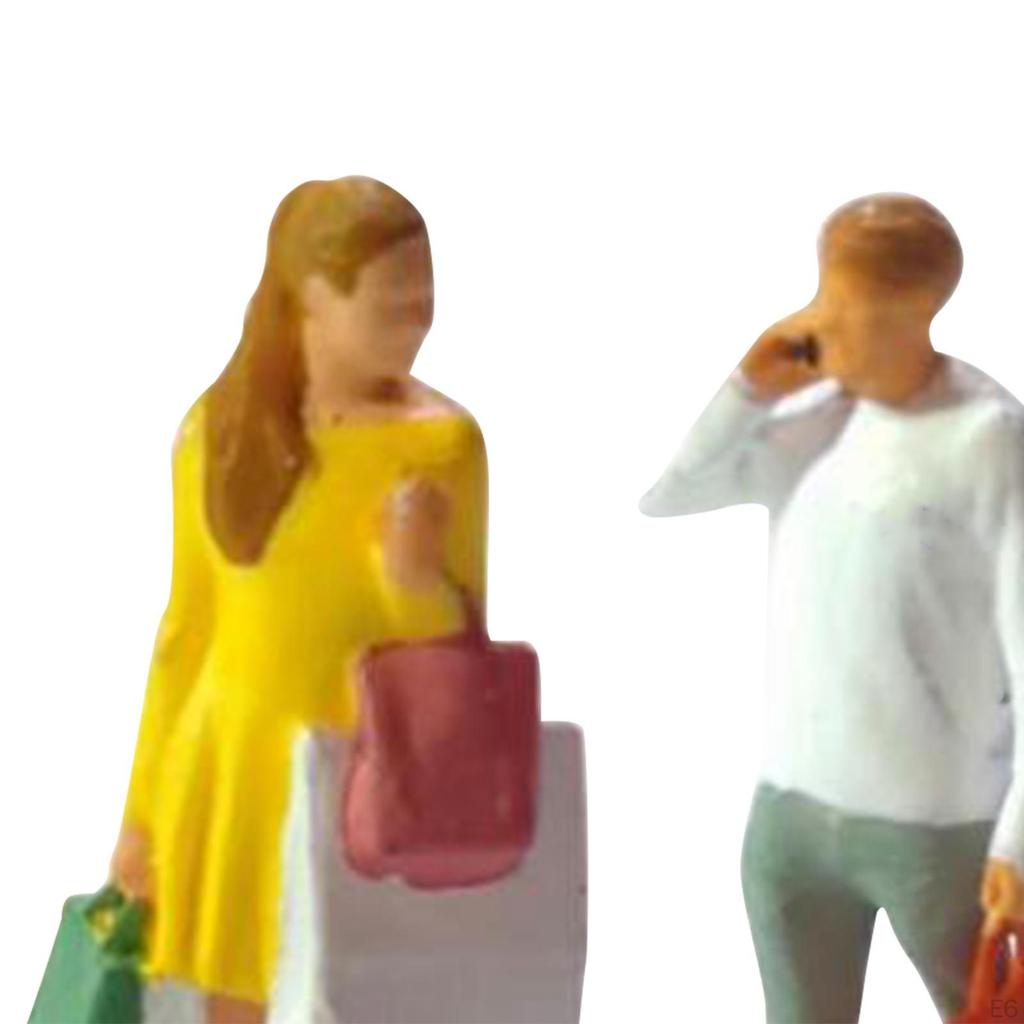 1/87 Diorama Figure Miniature Model Realistic Handpainted Shopping Figurines Dollhouse Decor for