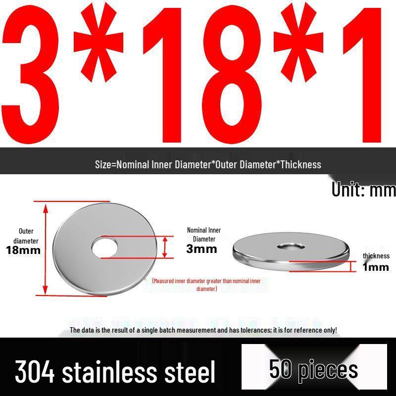 Thickened 304 Stainless Steel Flat Washer Spacer (M2-M36)
