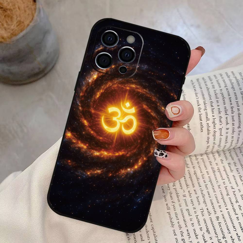 Sports A-Aum Om Yoga Phone Case For iPhone 17, 16,15,14,13,12,11 Plus,Pro Max, Others Soft Black Cover iPhone14Plus