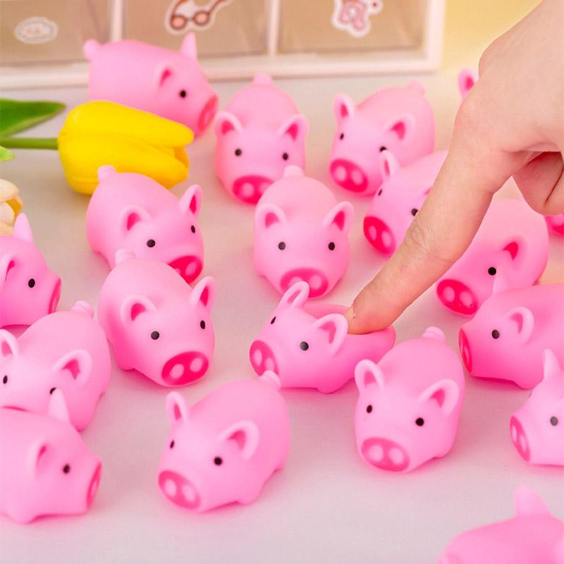 

12Pcs Cartoon Rubber Pig Squeaky Sound Venting Stress Relief Toys for Kids Birthday Party Favors Baby Shower Gift Pinata Fillers