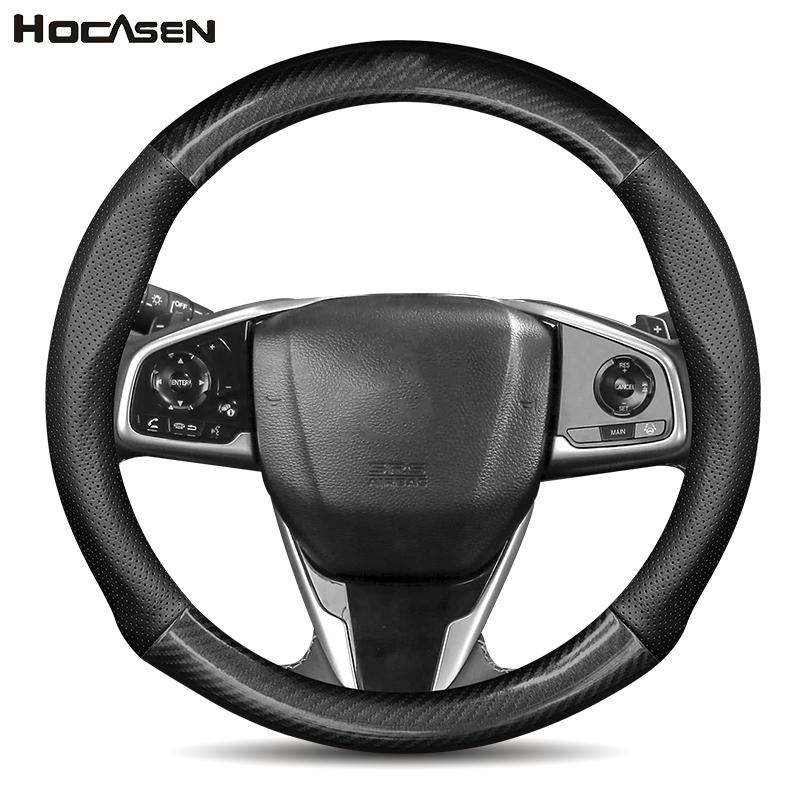 Car Steering Wheel Cover Leather Carbon Fiber For Suzuki Ignis Trail 2016 Adventure 2018 1.2L CVT