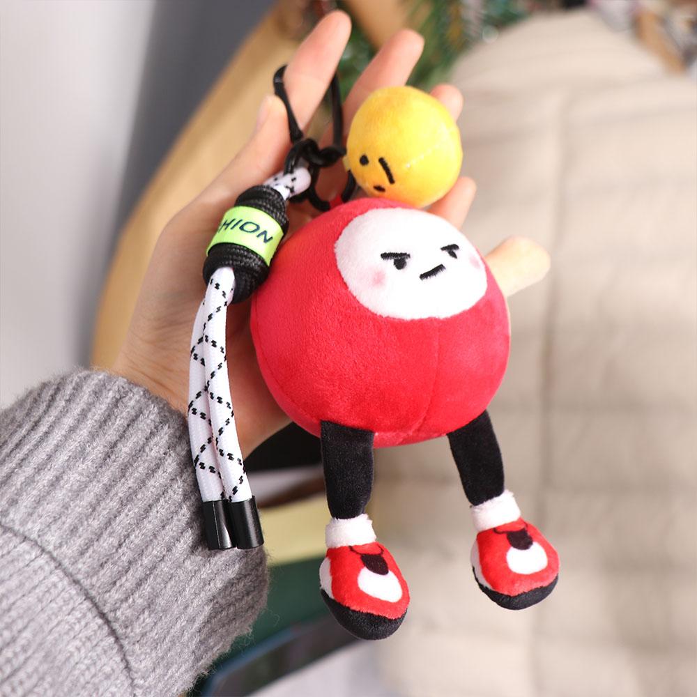 Fluffy Plush Table Tennis Plush Toy Collection Sports Plush Keychain Backpack Decoration