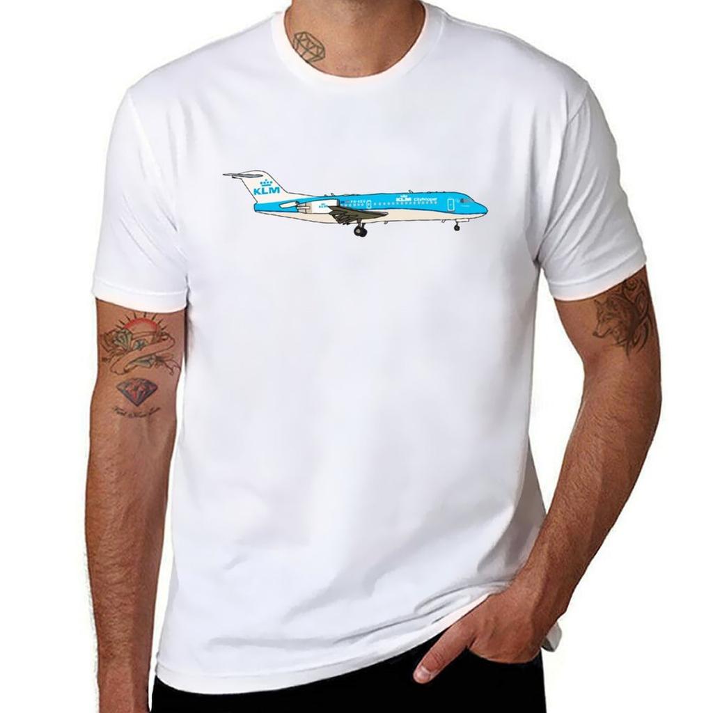 Klm Fokker Tshirt Comfortable Workout Short Sleeve Shirt