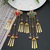 Chinese Style Enamel Butterfly Tassel Hairpin Women'S Hanfu Ancient Style Side Clip Hair Accessory
