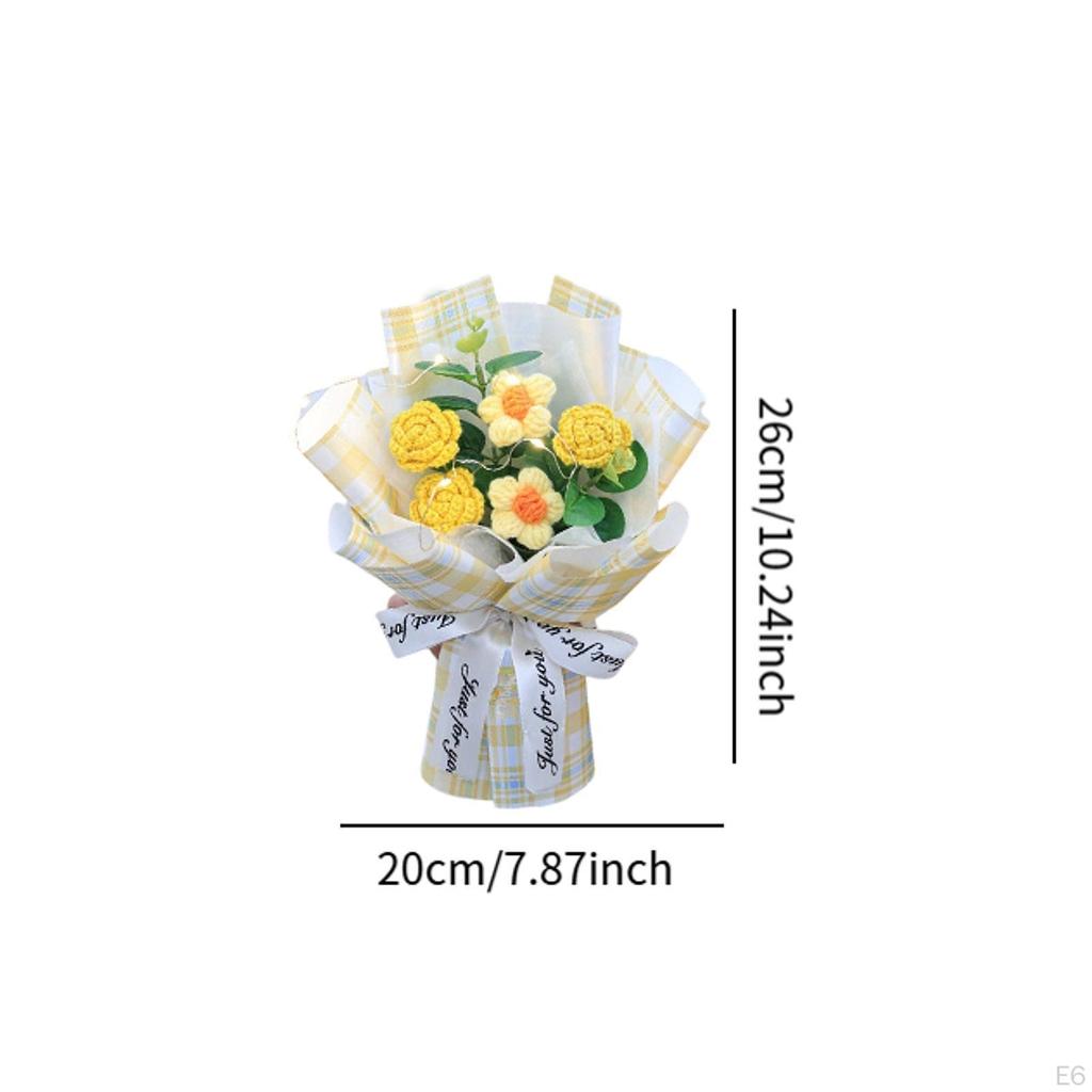 Häkelblumenstrauß Dekorative Gestrickte Heimdekoration für Mütter Freunde Abschluss