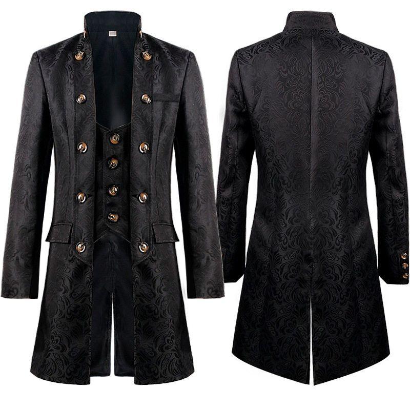 

Manysun Original Design Amazon New European and American Men s Coat Fashion Steampunk Retro Uniform Jacket Jacquard Coat XXL