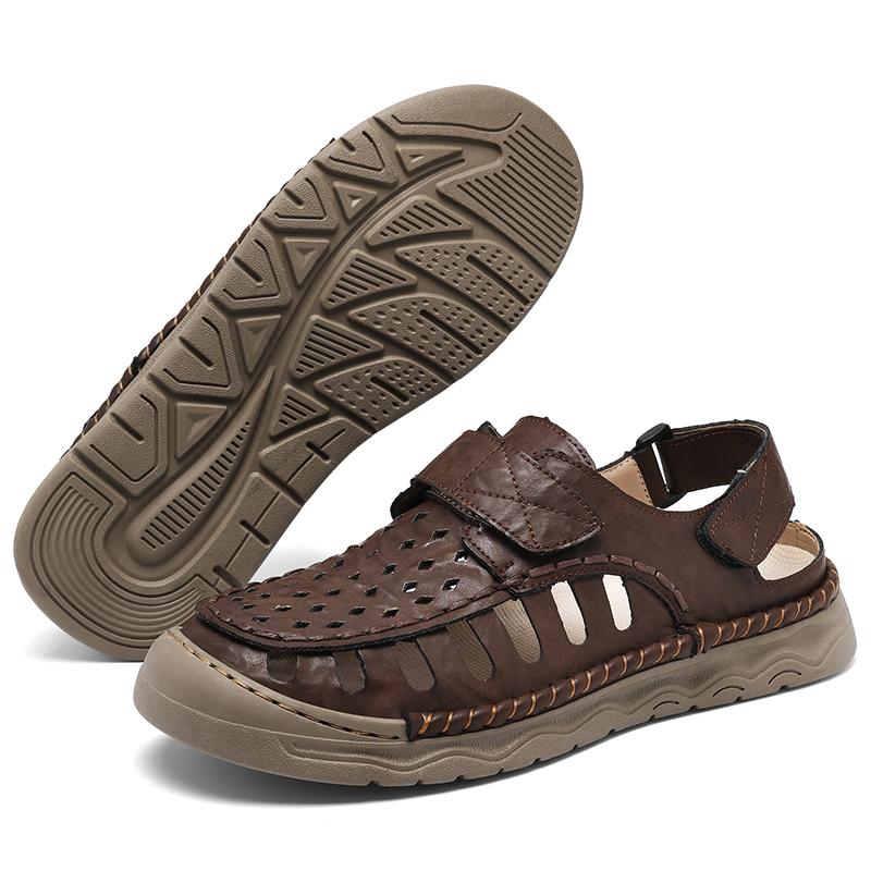 New Mens Sandals Comfort Slip On Outdoor Casual Shoes Hand Sewn Thread High Quality Loafers Breathable Non-Slip Beach Sandals