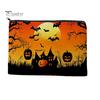 Versatile Zippered Storage Bag Halloween Bag, with Pumpkin Ghost Print, Durable Canvas Stationery Large Capacity Makeup Pouch, for Travel And