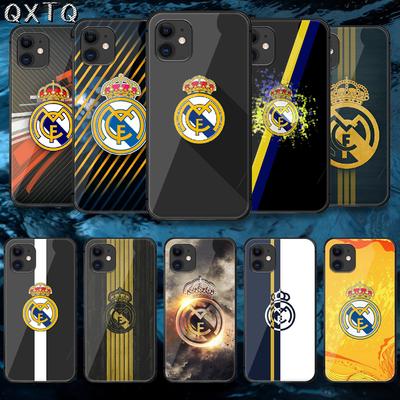 Coque Motif Football Real Club Madrid Pour iPhone Samsung Galaxy Redmi Note S 17 16 15 14 13 20 24 25 54 Pro Max Ultra Fe Couverture en Verre Trempé