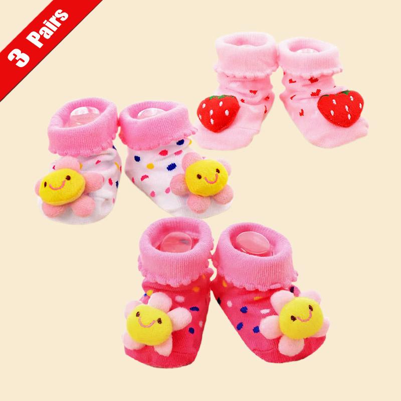 1/3Pairs Newborn Anti Slip Floor Socks Toddler Cotton Lovely Animal Socks Colorful Cartoon Baby Boys Girls First Walkers Socks