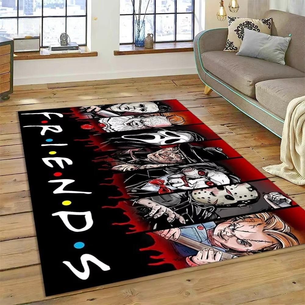 Tappeto Personaggio Film Horror Chucky Pennywise Halloween per Camera da Letto Soggiorno Casa Decorazione Divano, Tappetino Grande Decorativo da Pavimento