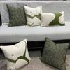 Throw Cushion Cover Stylish And Simple Style, High-End Green Living Room Sofa Bedroom Comfortable Pillow Case Cover